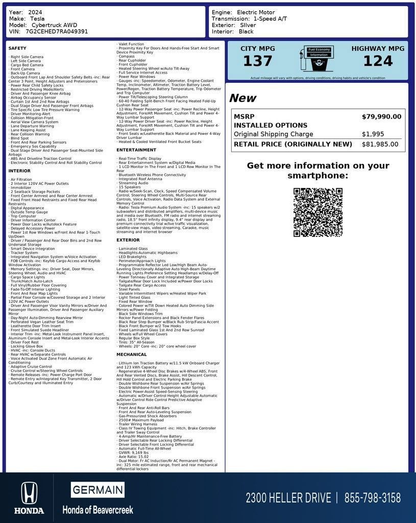 2024 Tesla Cybertruck Base