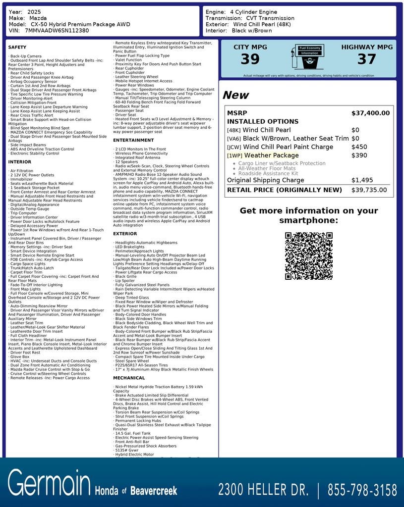 2025 Mazda Mazda CX-50 Hybrid Premium