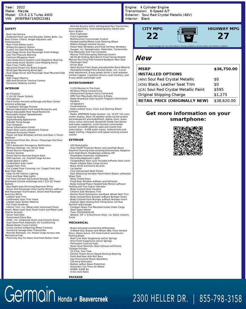 2022 Mazda Mazda CX-5 2.5 Turbo