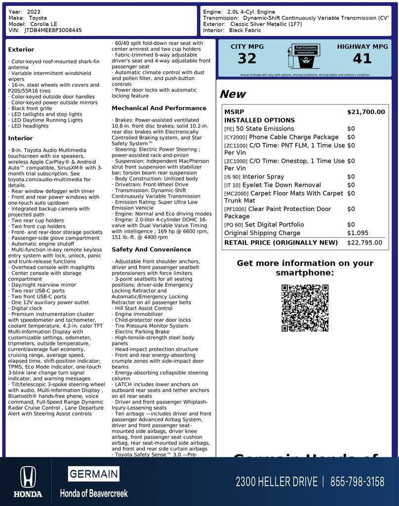 2023 Toyota Corolla LE