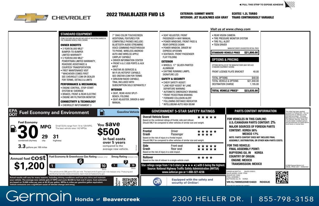 2022 Chevrolet TrailBlazer LS