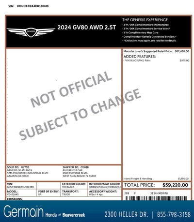 2024 Genesis GV80 2.5T