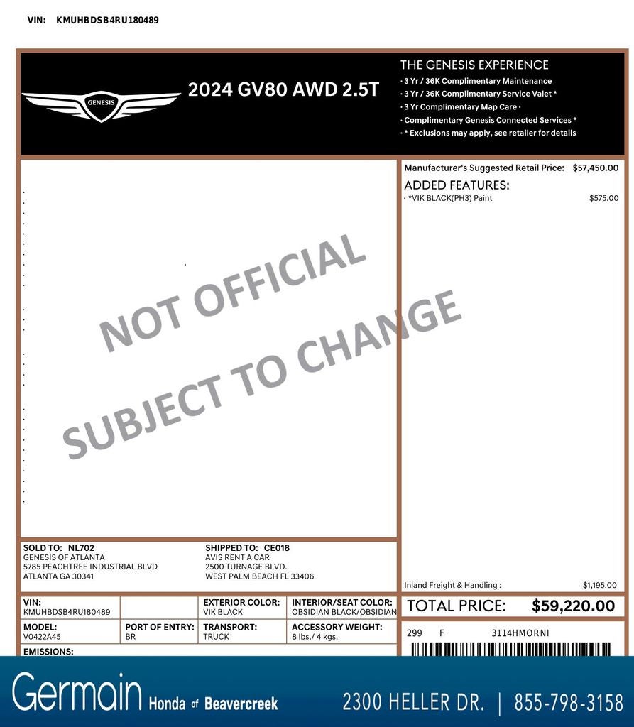 2024 Genesis GV80 2.5T