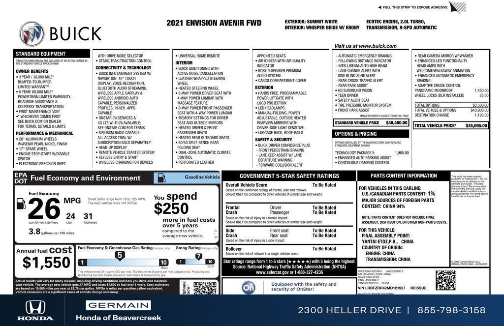 2021 Buick Envision Avenir