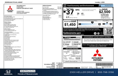 2024 Mitsubishi Mirage G4 ES