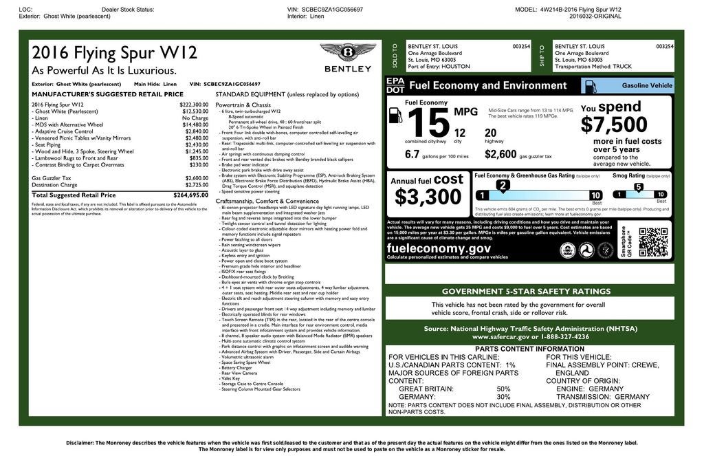 2016 Bentley Flying Spur W12