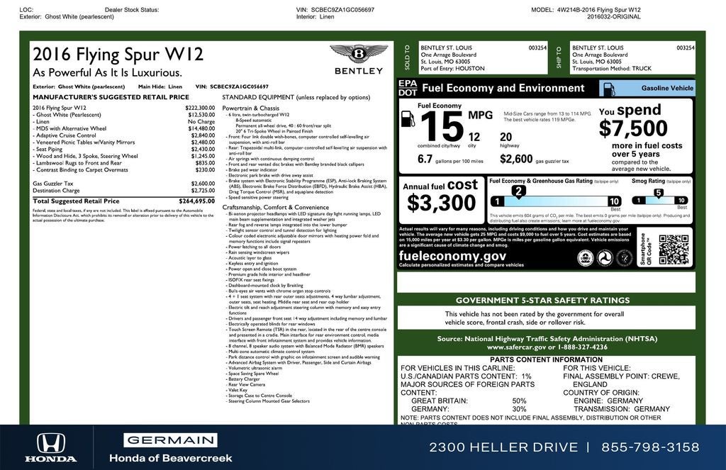 2016 Bentley Flying Spur W12