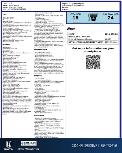 2019 Aston Martin DB11 Base