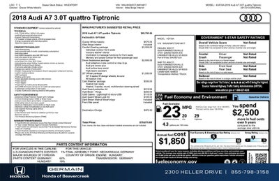 2018 Audi A7 3.0T Premium Plus quattro