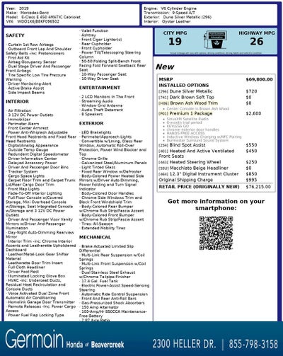 2019 Mercedes-Benz E-Class E 450 4MATIC®