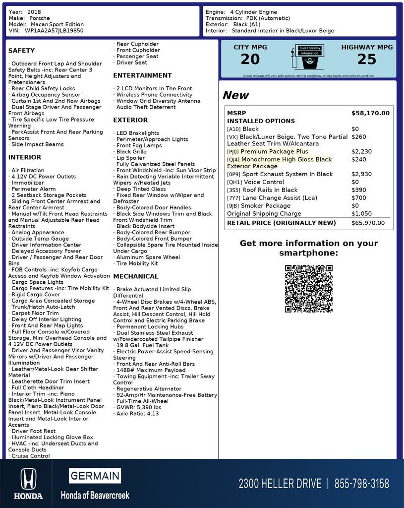 2018 Porsche Macan Sport Edition