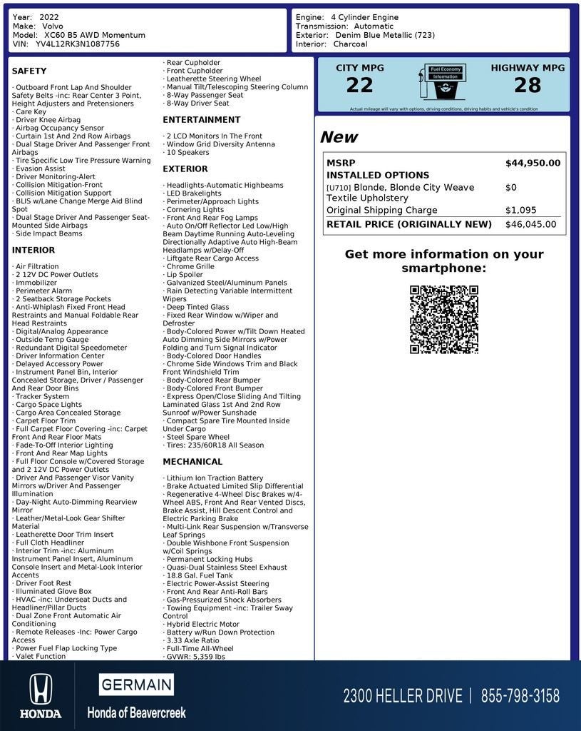 2022 Volvo XC60 B5 Momentum