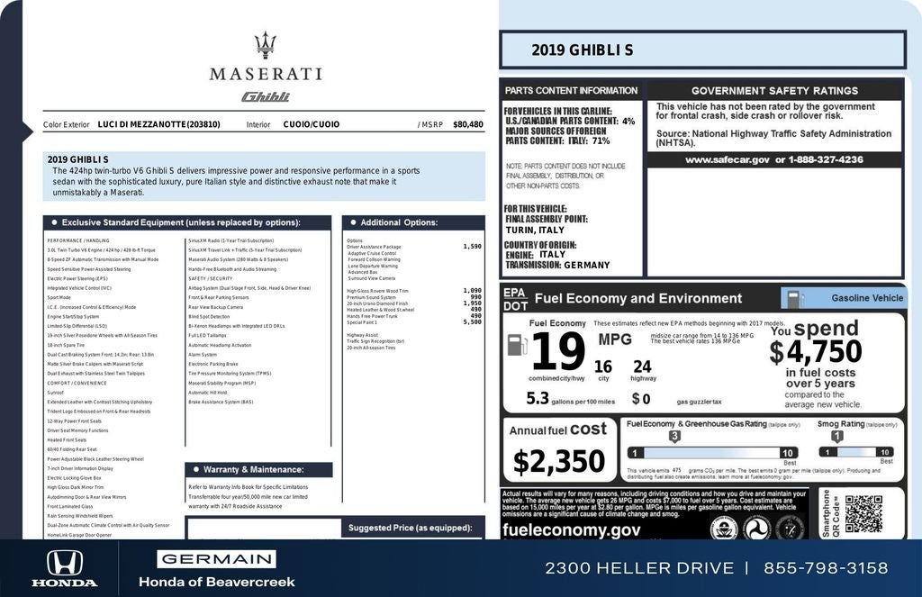 2019 Maserati Ghibli S