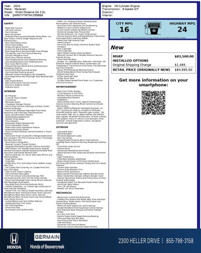 2022 Maserati Ghibli Modena Q4