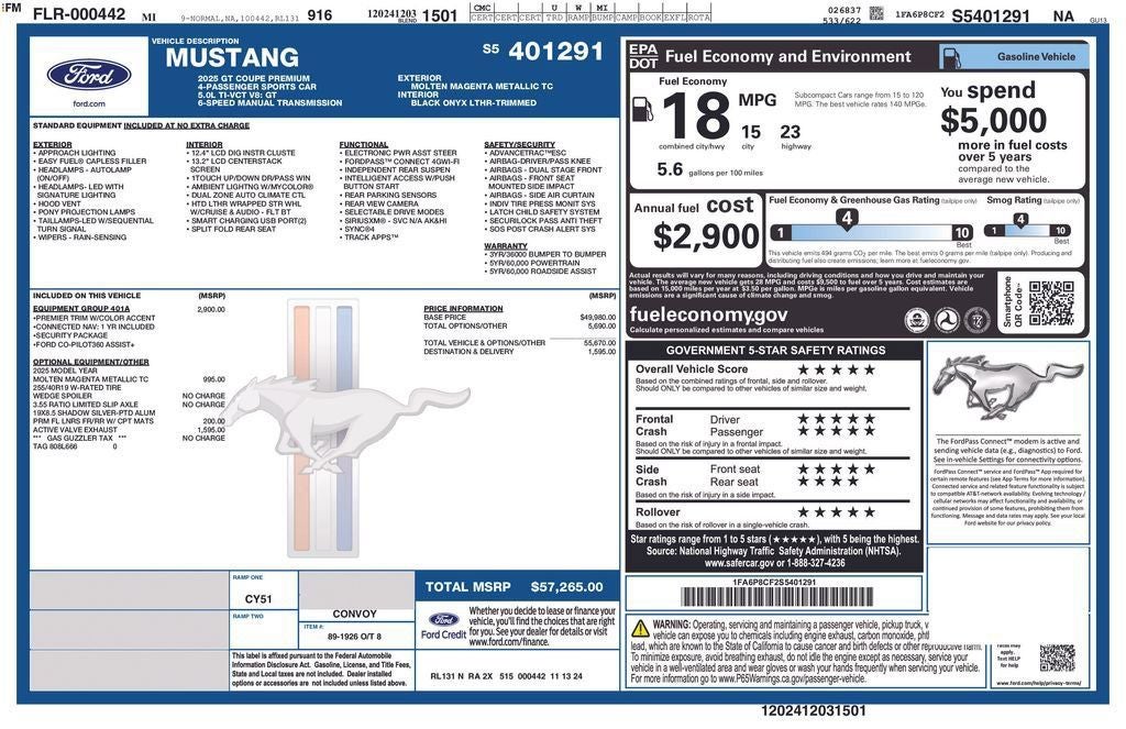 2025 Ford Mustang GT Premium