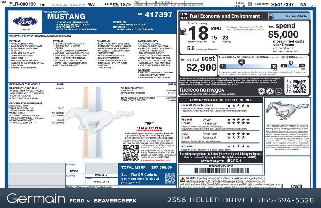 2025 Ford Mustang GT Premium