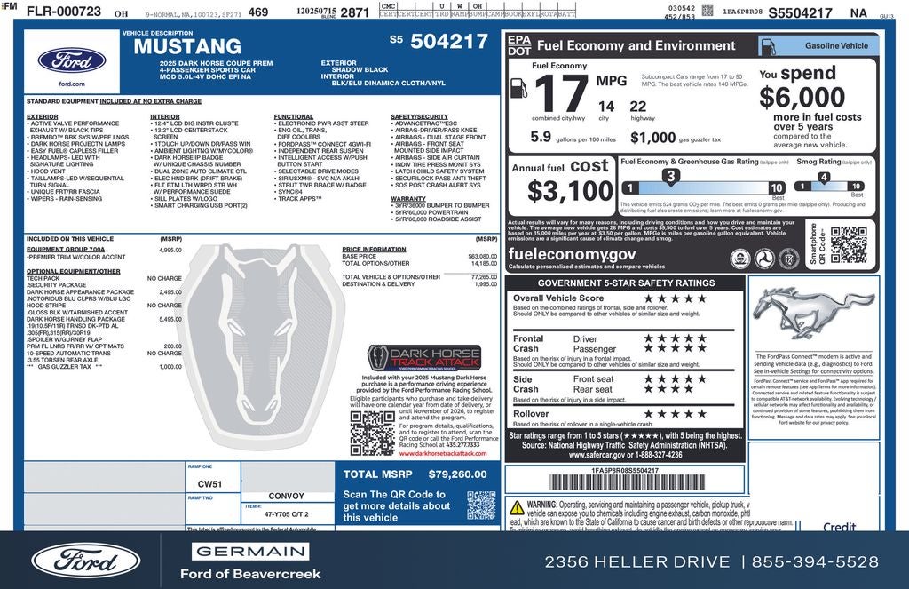 2025 Ford Mustang Dark Horse