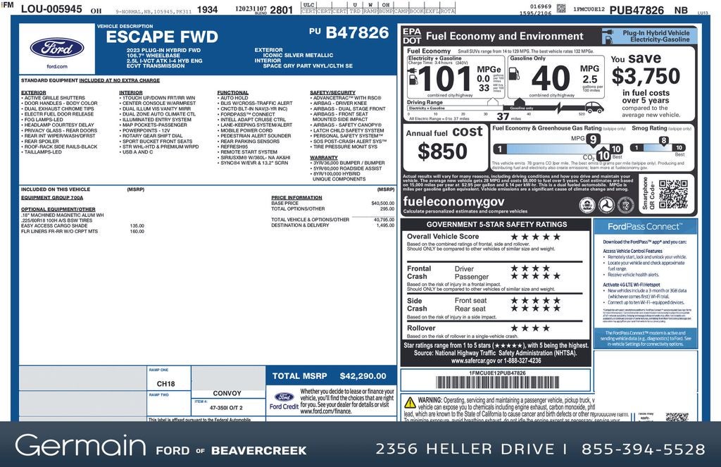 2023 Ford Escape Plug-In Hybrid Base