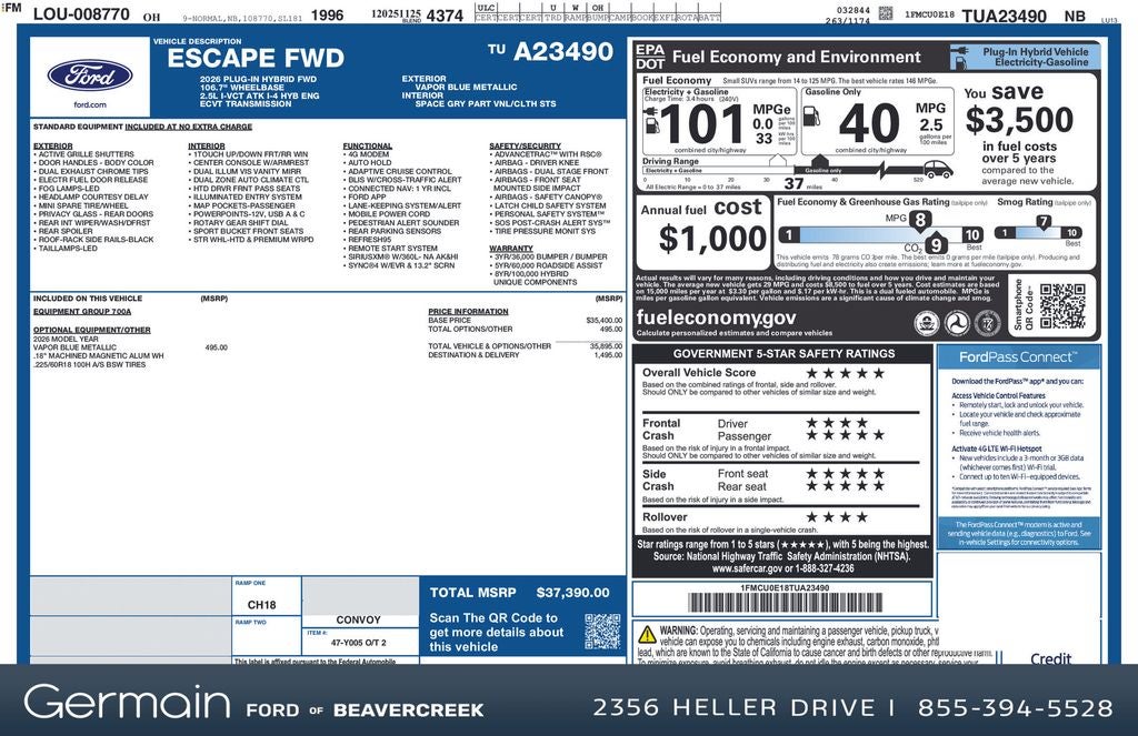 2026 Ford Escape Plug-In Hybrid Base