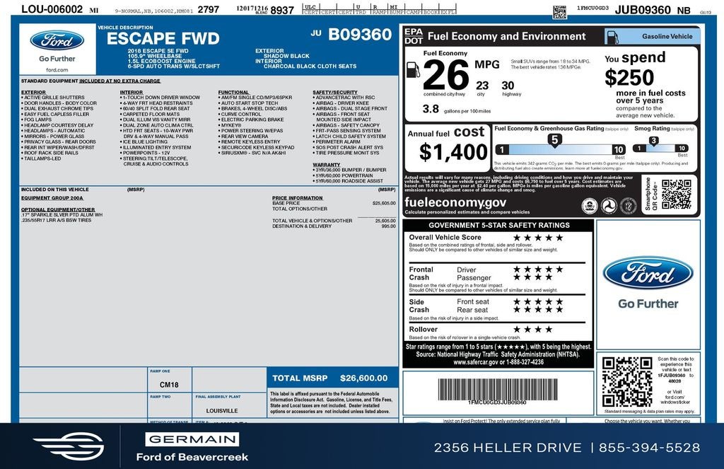 2018 Ford Escape SE