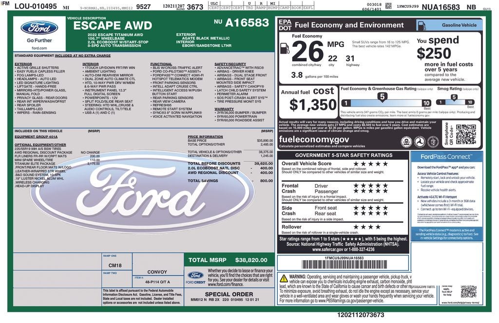 2022 Ford Escape Titanium