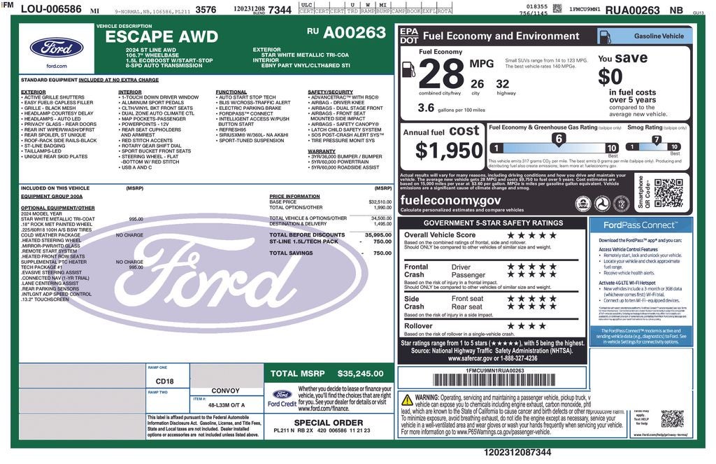 2024 Ford Escape ST-Line