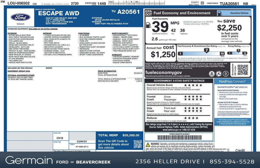 2026 Ford Escape Hybrid ST-Line Select