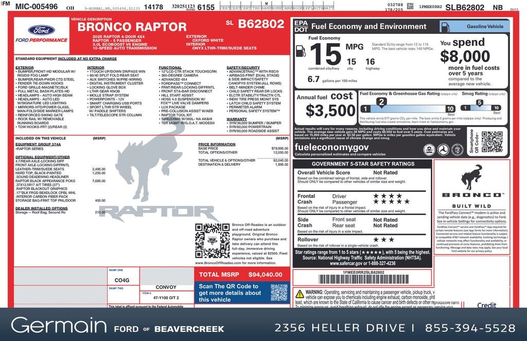 2025 Ford Bronco Raptor