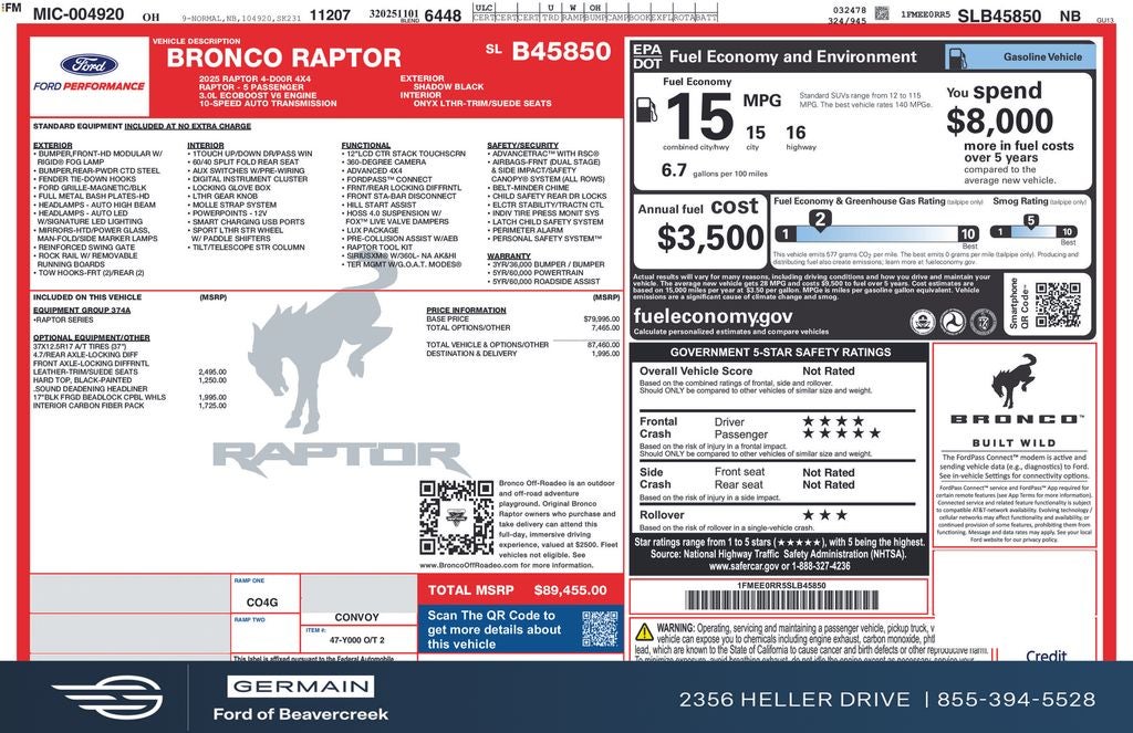 2025 Ford Bronco Raptor