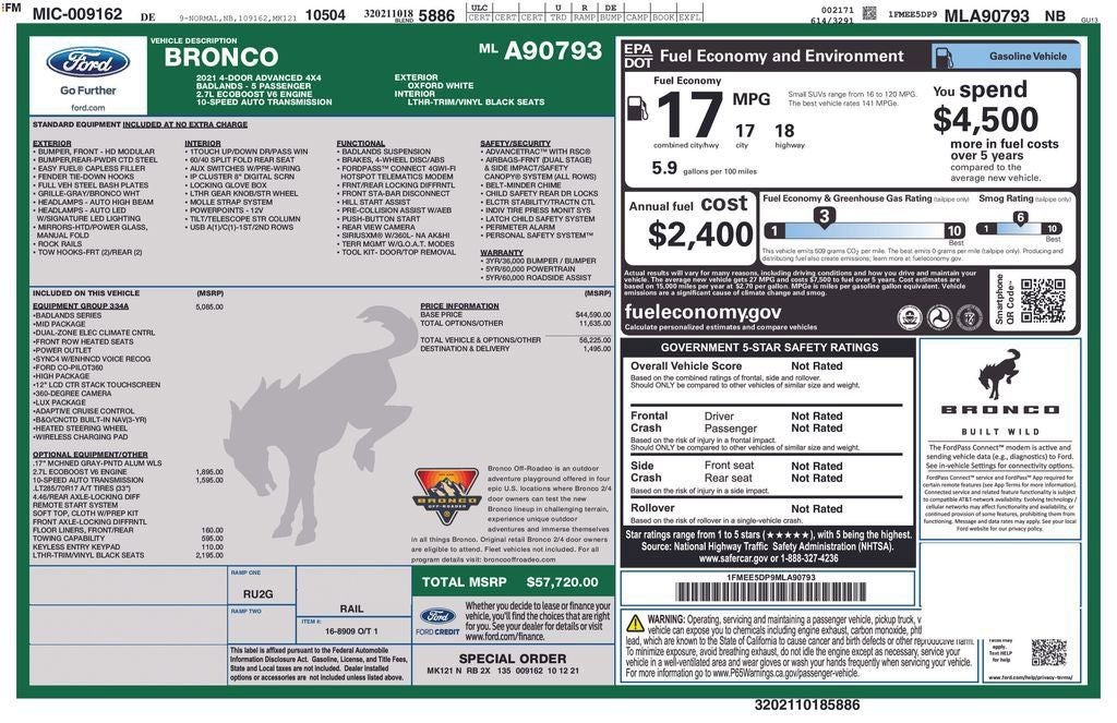 2021 Ford Bronco Badlands