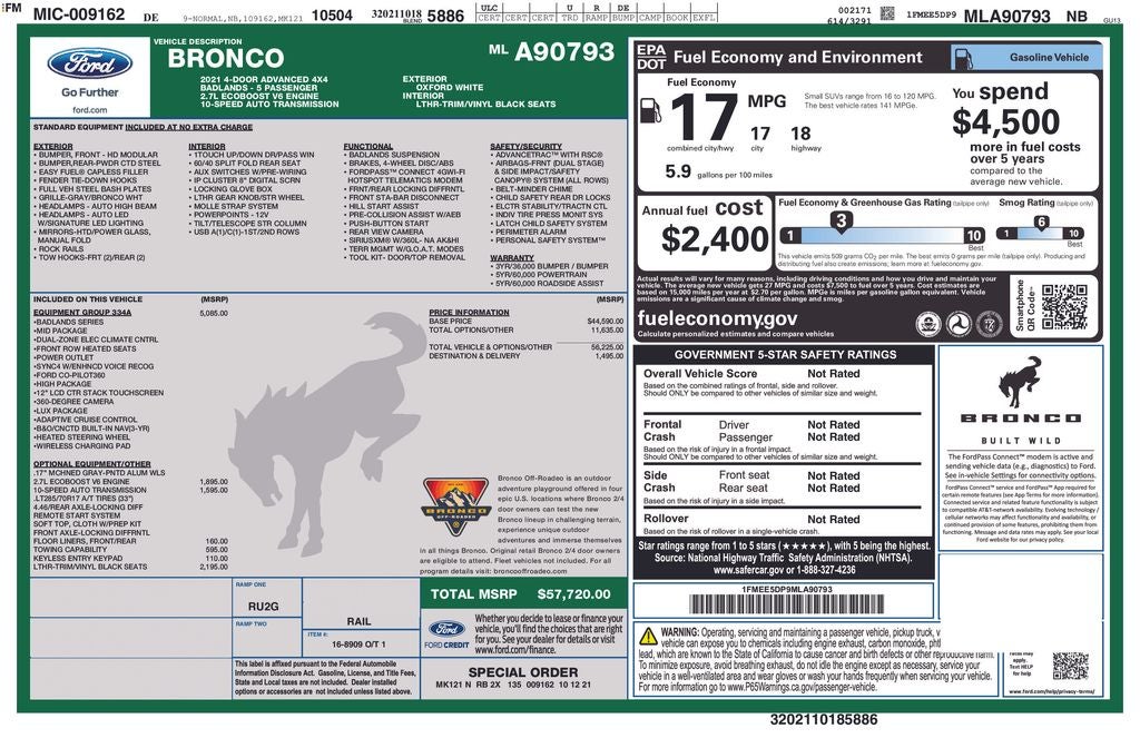 2021 Ford Bronco Badlands