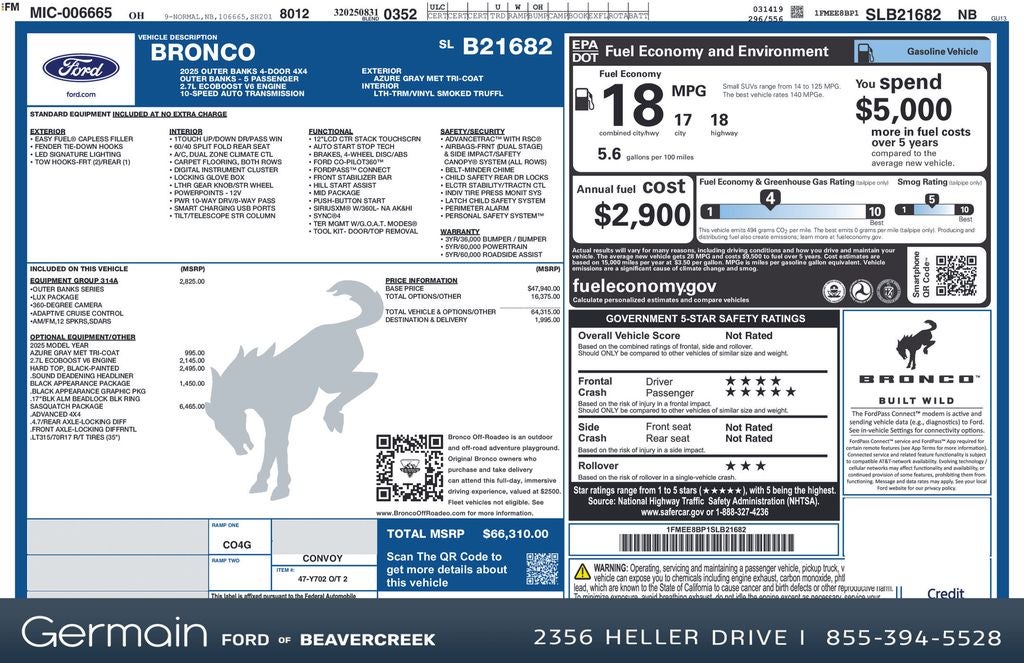 2025 Ford Bronco Outer Banks