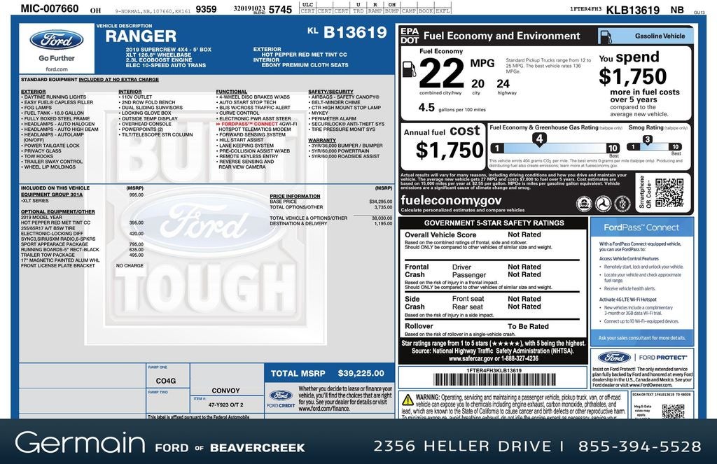 2019 Ford Ranger XLT