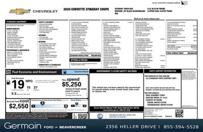 2020 Chevrolet Corvette Stingray 3LT