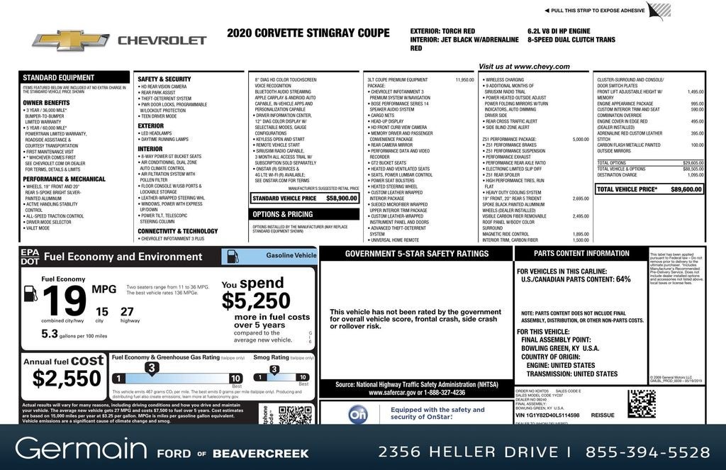 2020 Chevrolet Corvette Stingray 3LT