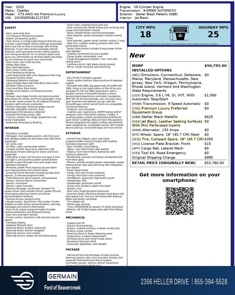 2020 Cadillac XT5 Premium Luxury