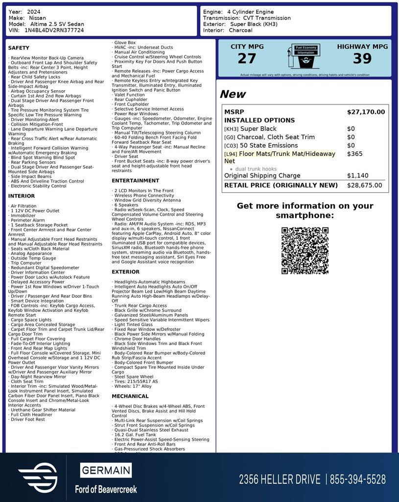 2024 Nissan Altima 2.5 SV