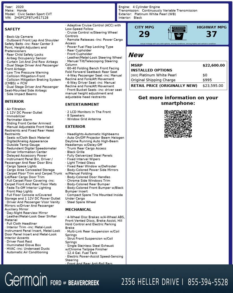 2020 Honda Civic Sport