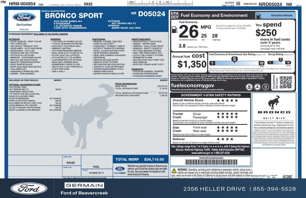 2022 Ford Bronco Sport Outer Banks