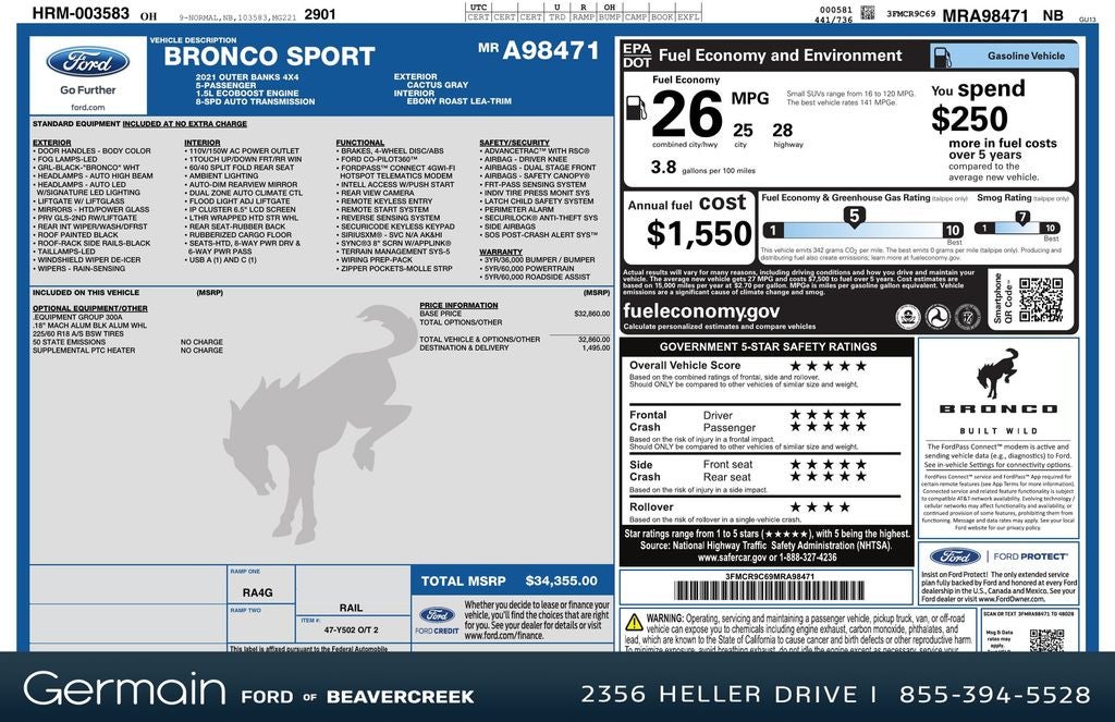 2021 Ford Bronco Sport Outer Banks