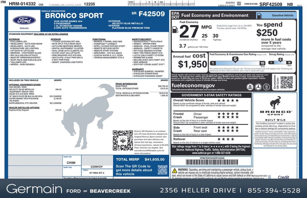 2025 Ford Bronco Sport Outer Banks