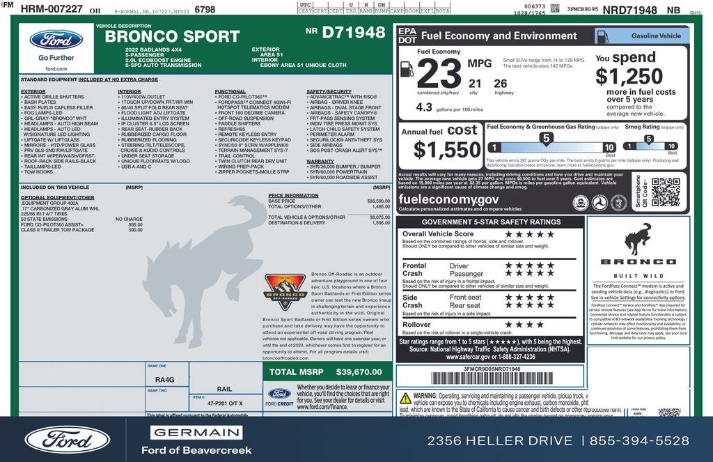 2022 Ford Bronco Sport Badlands