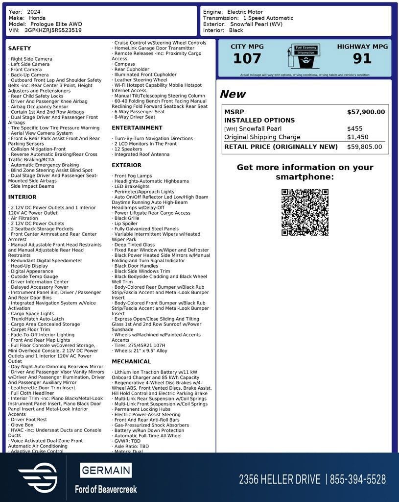 2024 Honda Prologue Elite