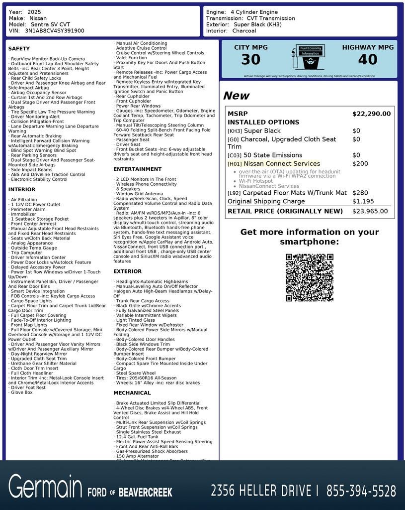 2025 Nissan Sentra SV