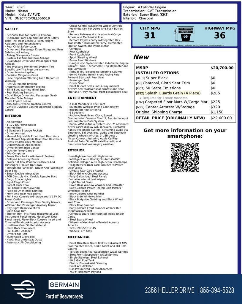 2020 Nissan Kicks SV