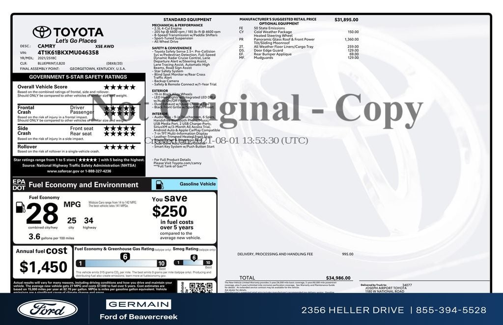 2021 Toyota Camry XSE