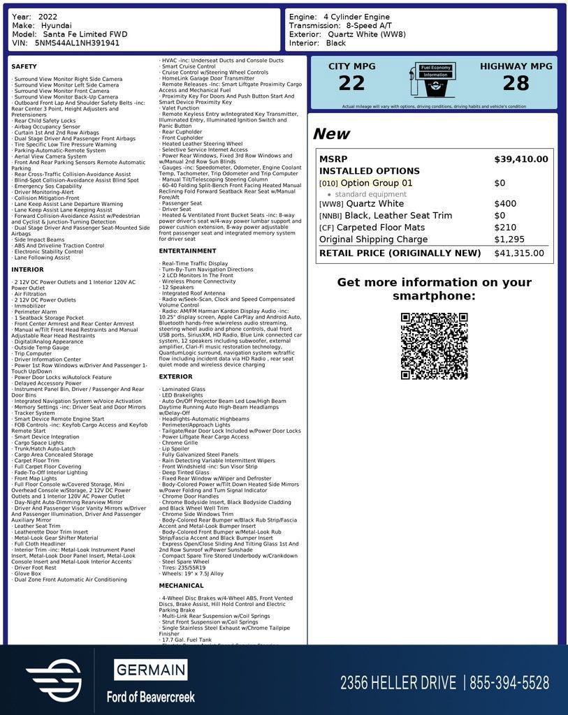 2022 Hyundai Santa Fe Limited