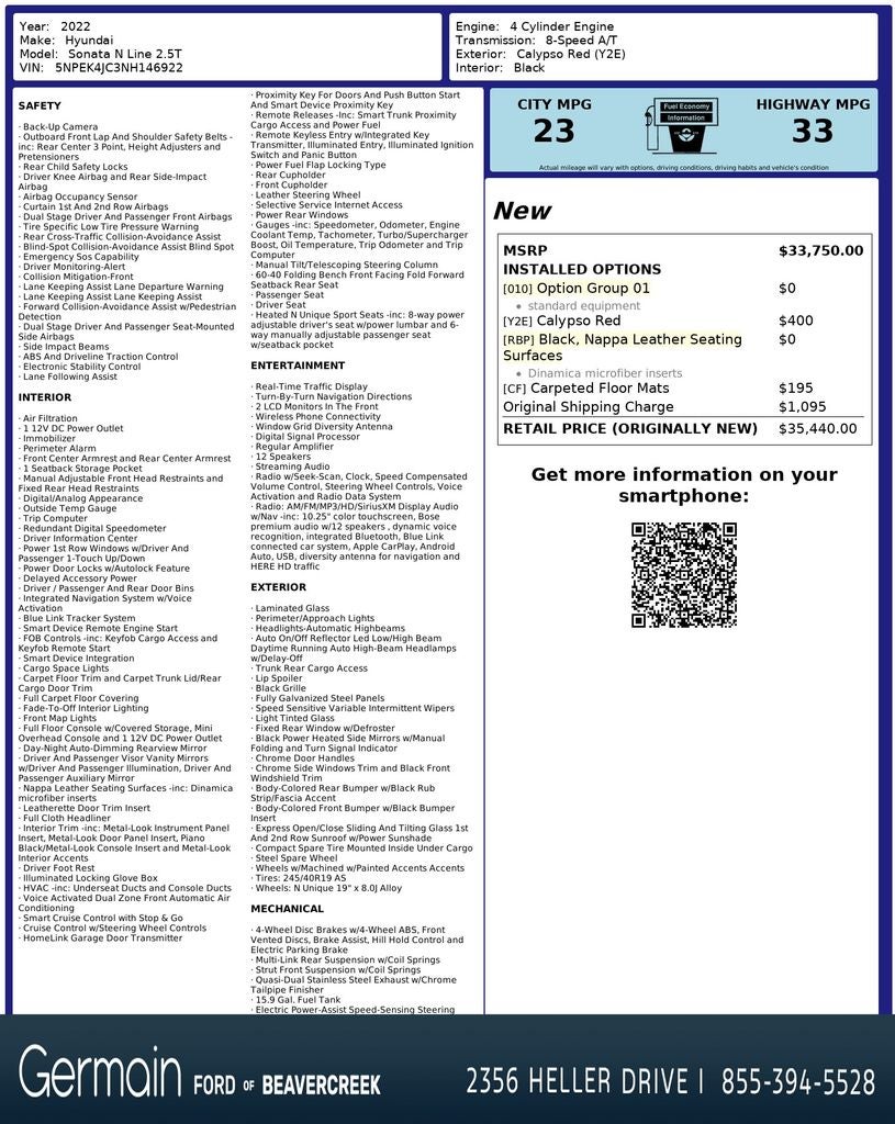 2022 Hyundai Sonata N Line