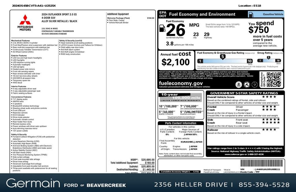 2024 Mitsubishi Outlander Sport Base
