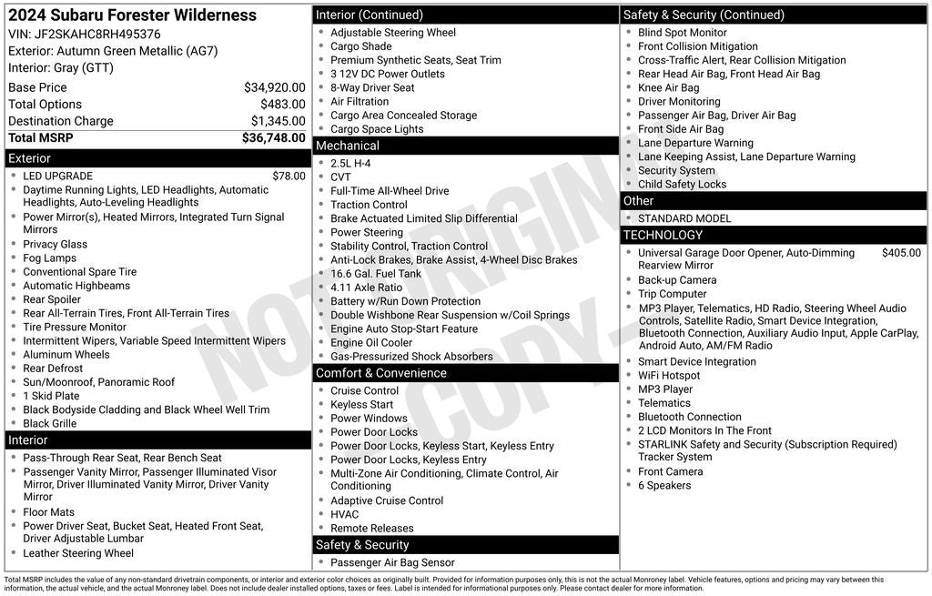 2024 Subaru Forester Wilderness